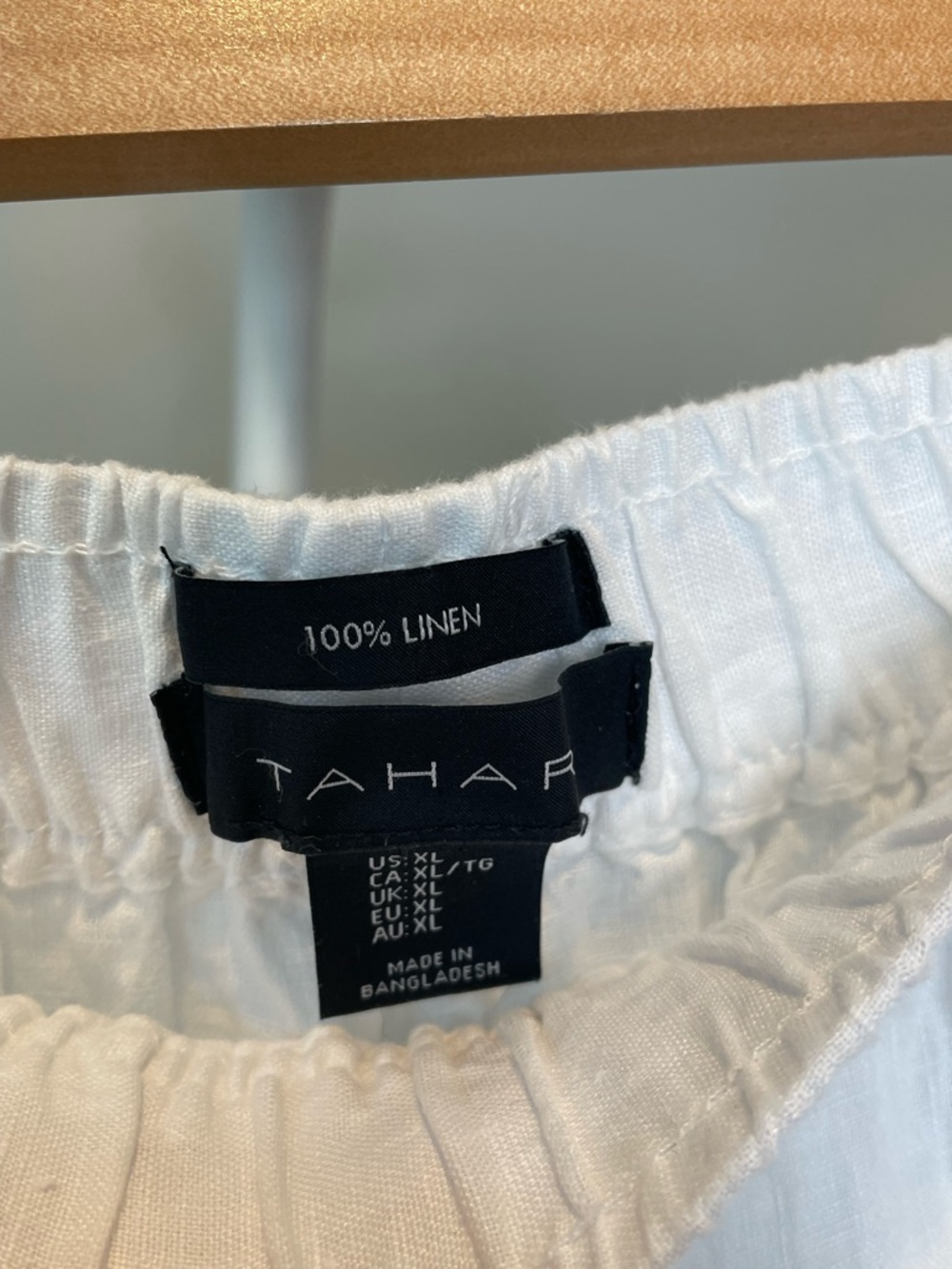 Tahari White 100% Linen Women’s Casual Pants - Picture 3 of 5